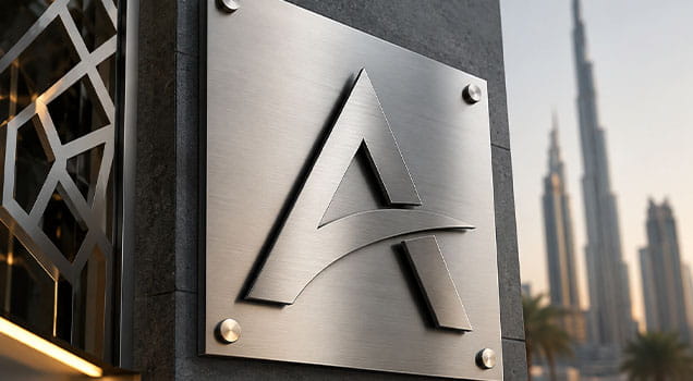 Premium stainless steel signage in Dubai